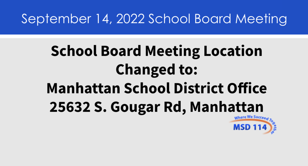 School Board Meeting Location Change